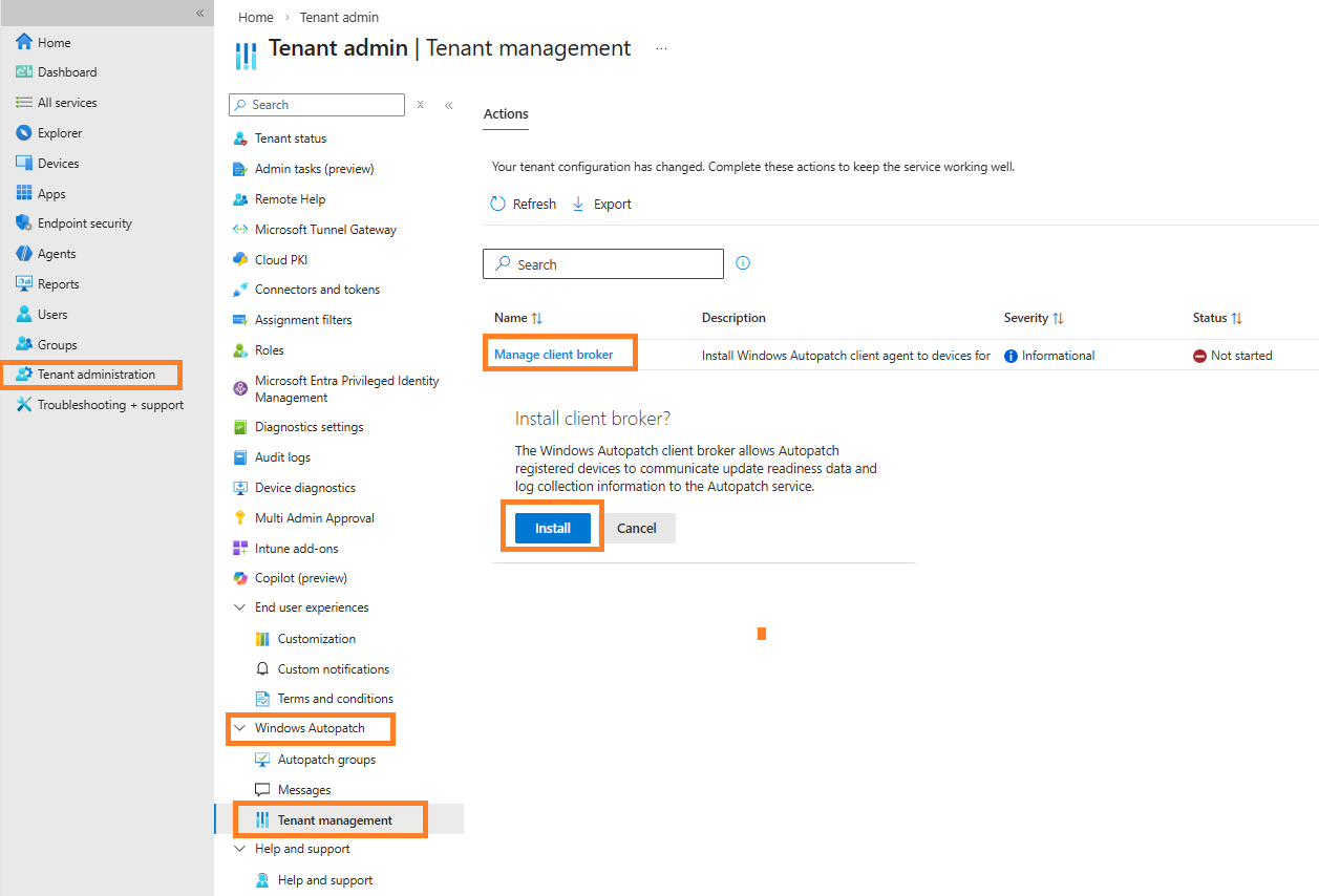 Activate Windows Autopatch screen