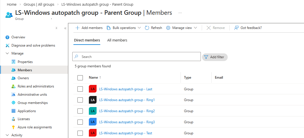 Autopatch parent group error