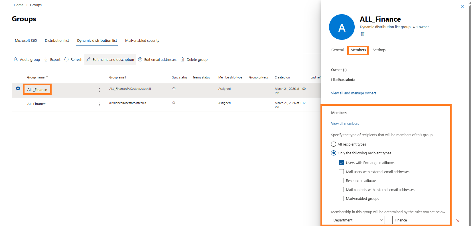 Dynamic Distribution List creation in Exchange Admin Center