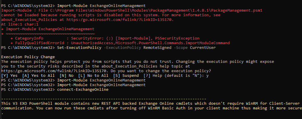 PowerShell execution policy and module import