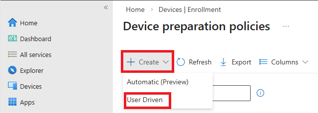 Device preparation policies