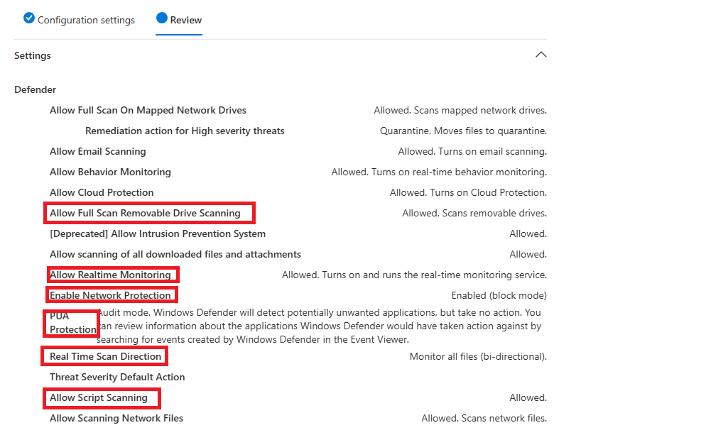 Antivirus exclusions