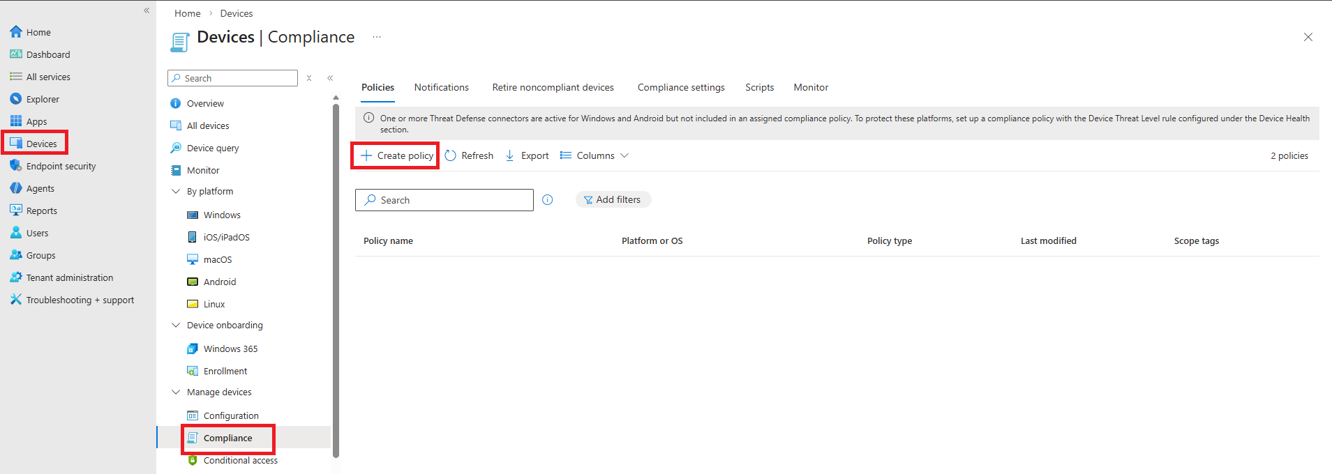 Compliance policy overview