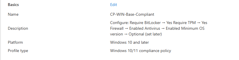 Compliance policy assignment