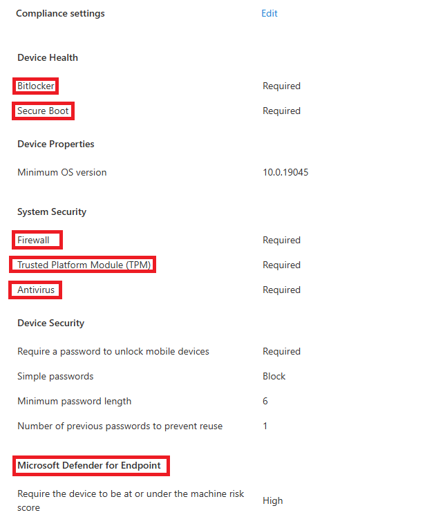Compliance actions