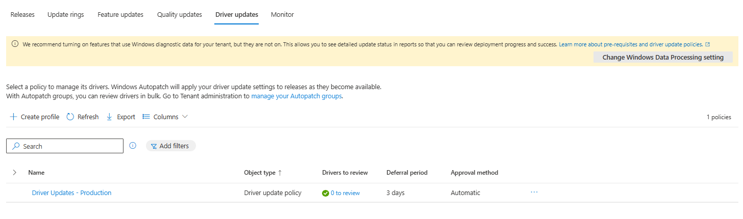 Driver updates overview